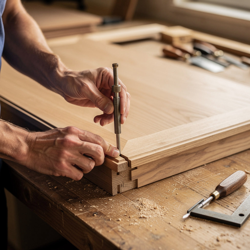 G & D Woodworking craftsman in Escondido, California, demonstrating the precision and attention to detail in our custom cabinet making process