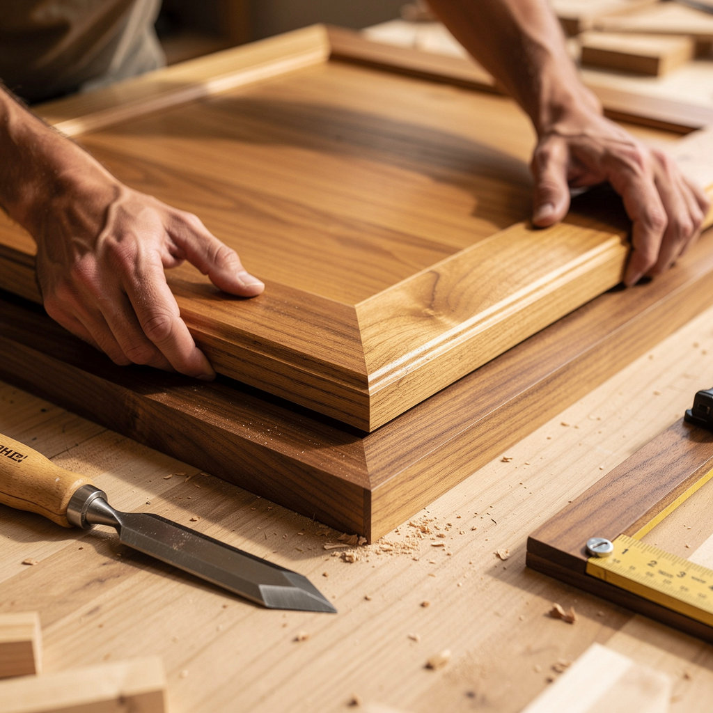 G & D Woodworking craftsman creating custom cabinetry in Escondido, showcasing precision cabinet making and woodworking techniques
